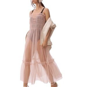 ANTHROPOLOGIE➕Tulle Smocked Slip Dress